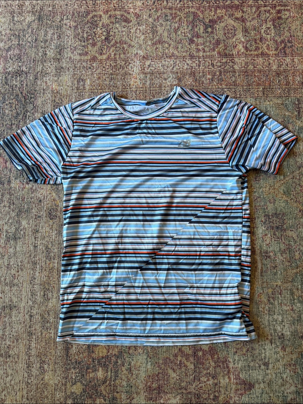 New Balance Men’s Light Blue Striped Short-Sleeve Tee
